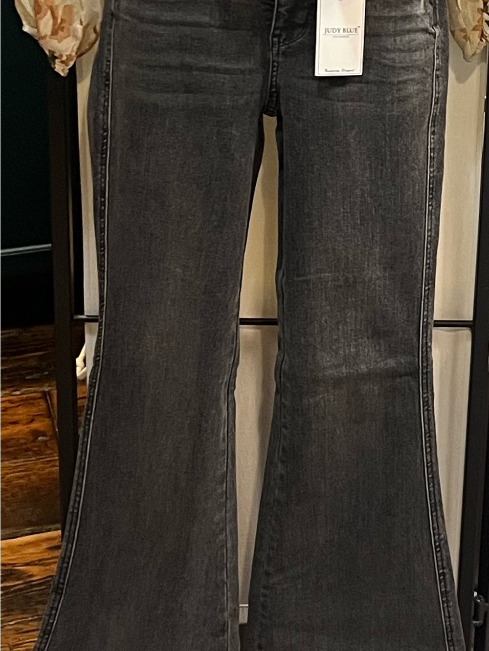 Judy Blue Gray Black-Wash Flare Jeans